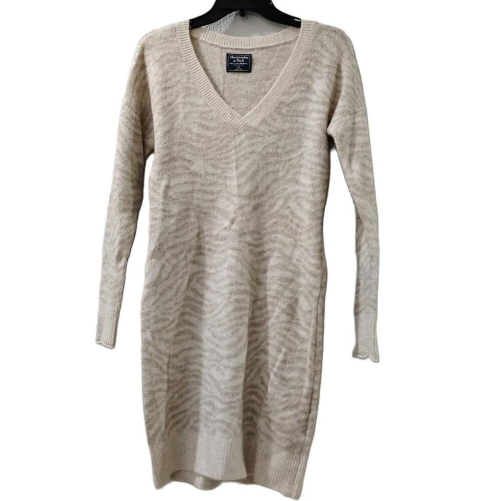 Abercrombie & Fitch -M-Beige Long Sleeve Dress